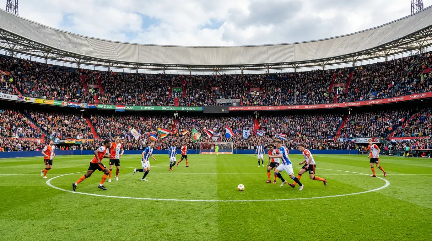 Twee voetbalteams die allebei aanvallend spelen op het veld