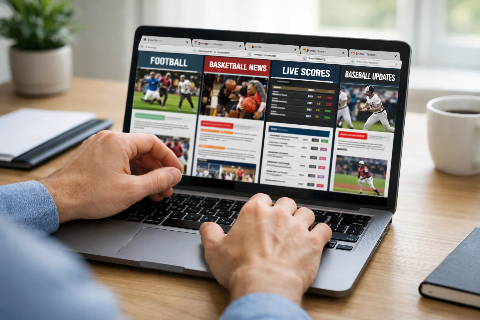 Persoon maakt keuze tussen meerdere opties op scherm