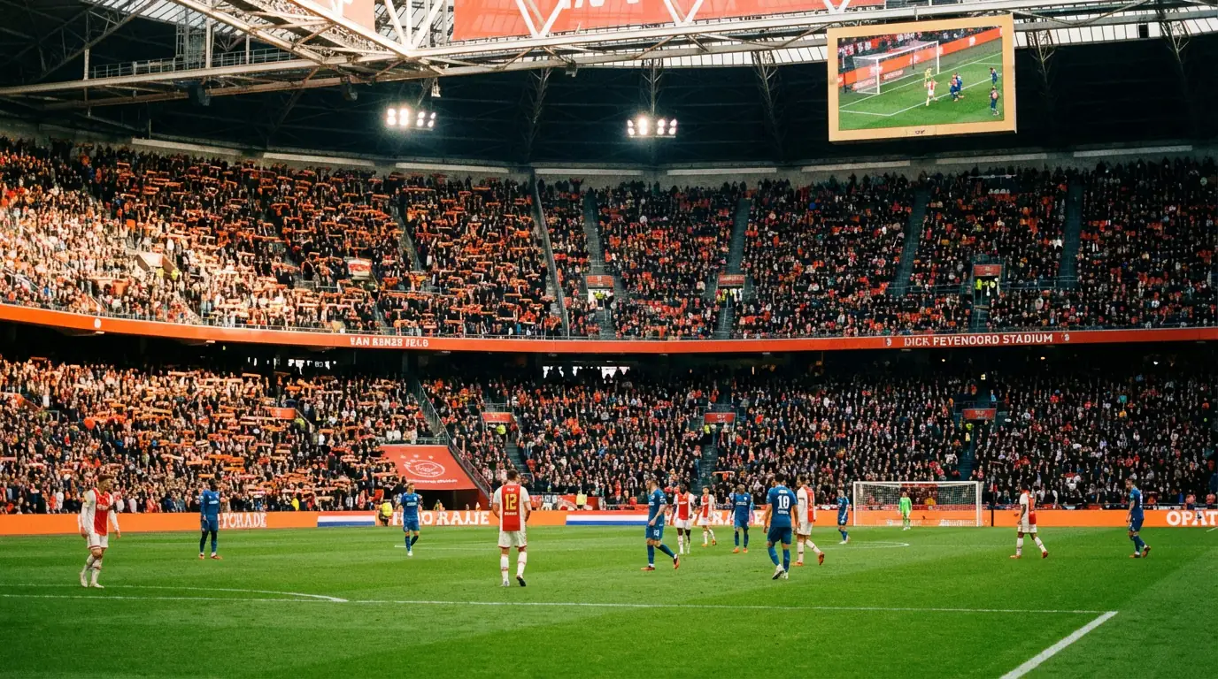 Eredivisie voetbalwedstrijd in een Nederlands stadion